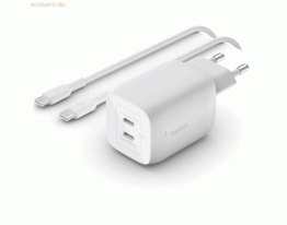 Belkin Belkin 65W Dual USB-C GaN Ladegerät mit PD und PPS + 2m Kabel