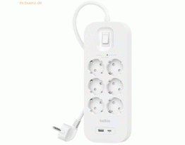 Belkin Belkin Surge Plus Steckdosenleiste 6-Fach, 18W 2m Kabel