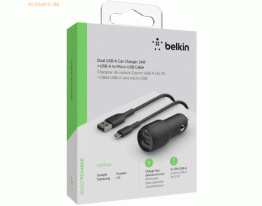 Belkin Belkin Dual USB-A Kfz-Ladegerät incl. Micro-USB Kabel 1m 24W b