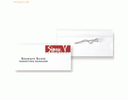 3L Namensschild 75x40mm mit Anstecknadel transparent VE=10 Stück