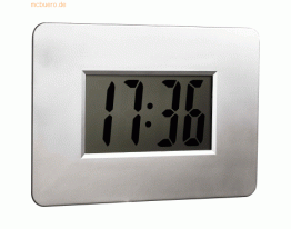 Alco LCD-Uhr Kunststoff 30x21x1,8cm silber