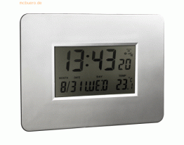 Alco Funk LCD-Uhr Kunststoff 30x21x1,8cm silber