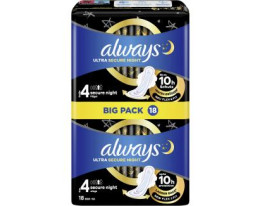 Always Ultra Secure Night Binde mit Flügeln Größe 4