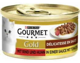 Purina Gourmet Gold mit Rind & Huhn in Sauce mit Tomaten