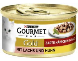 Purina Gourmet Gold Zarte Häppchen in Sauce mit Lachs & Huhn