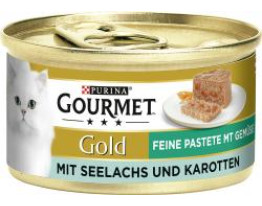 Purina Gourmet Gold Feine Pastete mit Gemüse mit Seelachs & Karotten