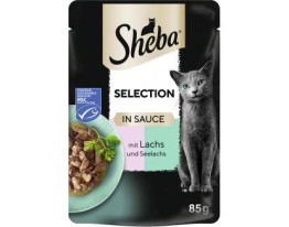 Sheba Selection in Sauce mit Lachs und Seelachs