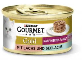 Purina Gourmet Gold raffiniertes Ragout Duett mit Lachs und Seelachs