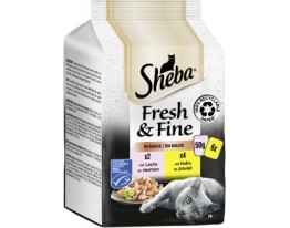 Sheba Fresh & Fine in Sauce mit Huhn und mit Lachs