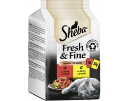 Sheba Fresh & Fine in Sauce mit Rind und mit Huhn