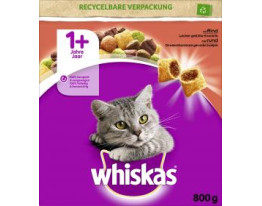 Whiskas 1+ lecker gefüllte Knackkits mit Rind