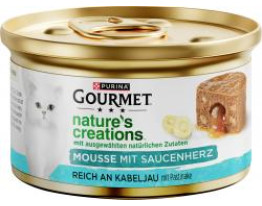Purina Gourmet Nature's creations Mousse mit Saucenherz reich an Kabeljau mit Pastinake