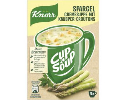 Knorr Spargel Cremesuppe mit Knusper-Croûtons
