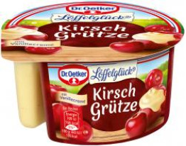 Dr. Oetker Löffelglück Kirsch Grütze mit Vanillecreme