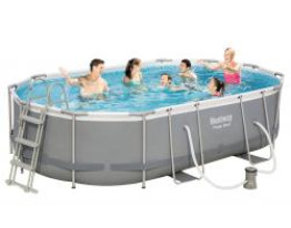 Bestway Power Steel Pool 488x305x107cm grau oval