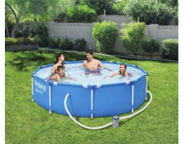 Bestway Steel Pro Pool Set 3.05m x 76cm rund blau mit Pumpe und Filter
