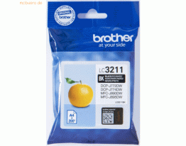 Brother Brother Tintenpatrone LC-3211BK Schwarz (ca. 200 Seiten)