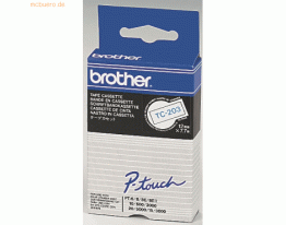 Brother Schriftbandkassette 12mm TC-203 weiß/blau