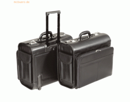 Alassio Piloten-Laptopkoffer Trolley San Remo Lederimitat schwarz