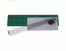 Alco Schneidelineal mit Matte aus Kunststoff 35 cm transparent