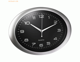 Alco Wanduhr oval Kunststoff 40x30cm silber/schwarz