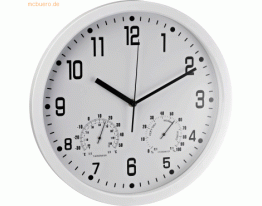 Alco Wanduhr rund Kunststoff 35cm weiß