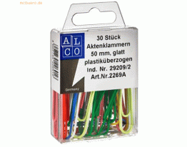 10 x Alco Briefklammer Metall kunststoffüberzogen 50mm sortiert VE=30