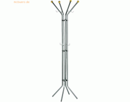 ALCO Standgarderobe pulverbeschichtetes Metall 180x52cm silber
