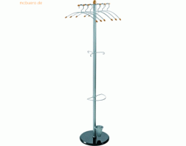 Alco Standgarderobe Metall mit Marmorfuß silber