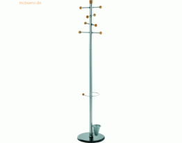 Alco Standgarderobe Metall Marmorfuß silber