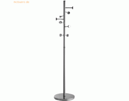 ALCO Standgarderobe Edelstahl gebürstet 182x41cm silber