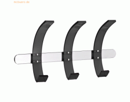 ALCO Wandgarderobe Leiste Metall Haken Acryl 37x9,5x20cm schwarz/silbe