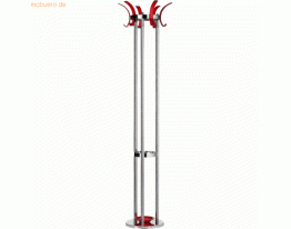 ALCO Standgarderobe Metall 174x42,5cm silber/rot
