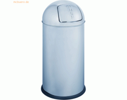 Alco Abfallsammler mit Push-Klappe Metall 28l silber