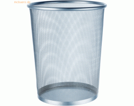 Alco Papier-Abfallsammler lackiertes Metall gelocht silber