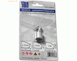 Alco Hakenmagnet Neodym Neodym (Nd) 15mm TG 4000 g weiß