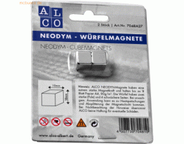 Alco Würfelmagnet Neodym aus Neodym (Nd) 10x10x10mm silber VE=2 Stück