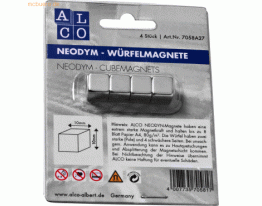 Alco Würfelmagnet Neodym aus Neodym (Nd) 10x10x10mm silber VE=4 Stück