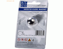 Alco Kugelmagnet Neodoym Neodym (Nd) 19mm TG 5600 g silber VE=1 Stück