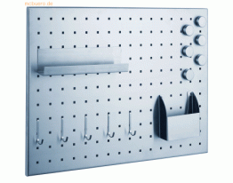 Alco Magnettafel Edelstahl gelocht gebürstet 50x35cm silber inkl. Zube