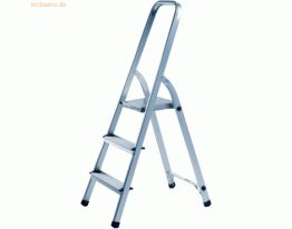 Alco Haushaltsleiter aus Aluminium 3-stufig Höhe 125cm silber