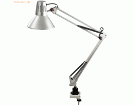 Alco Büroleuchte Metall mit Tischklemme E27 230V für max. 60W silber