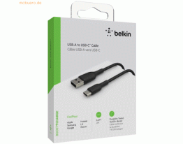 Belkin Belkin USB-C/USB-A Kabel ummantelt, 2m, schwarz