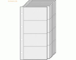 Alassio Ersatzeinlage für Visitenkartenringbuch 11x23,5cm transparent