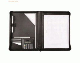 Alassio Schreibmappe Catana A4 Leder schwarz