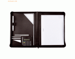 Alassio Schreibmappe Catana A4 Lederimitat schwarz