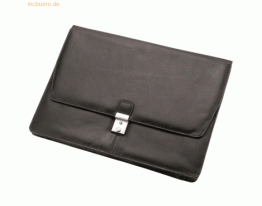 Alassio Collegemappe Tissano 25,5x34,2x4cm Leder schwarz