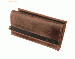 Alassio Damengeldbörse 14,5x9cm Leder braun