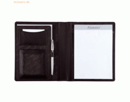 Alassio Schreibmappe Bormio A5 Leder schwarz